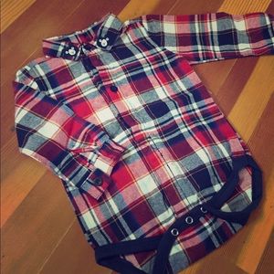 6-12 month baby flannel onesie